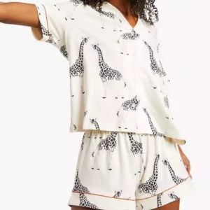 QinQin 2025 Wholesale Soft Two-Piece Women's Summer Casual Knitted Short Pajamas Set Custom Organic Bamboo Sleepwear