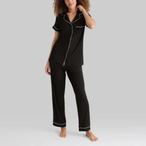 QinQin Custom Lyocell Bamboo Modal Women's Pajamas Set Soft Loungewear Robe Two-Piece Summer Women Sleepwear