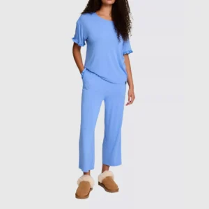 QinQin High Quality Super Soft Comfortable Elegant Women's Short-sleeve Pants Pajamas Sets Casual Stretchy Breathable Front