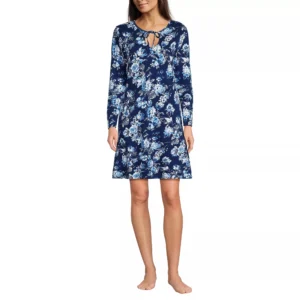QinQin Custom Front Printing Trendy Breathable Women's Nightwear Dress Pajamas Casual Stylish Soft Lyocell One-piece Night Dress