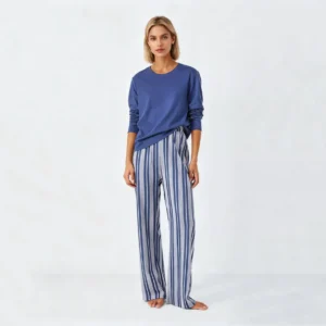 QinQin Custom Printing Elegant Comfortable New Arrival Soft Breathable Women's Long-sleeve Pants Pajamas Sets Front Logo Cozy