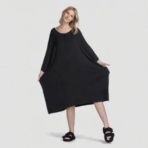QinQin Custom Women's Summer Nightgown Soft Oversized Comfortable Loose Fit Short Sleeve Casual Breathable Front Lyocell Knitted