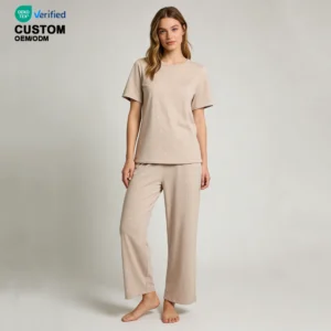 QinQin Women Stylish Printed Pyjamas Set for Home Two Pieces Loungewear Set Custom Made Women's Comfortable Cotton Nightwear