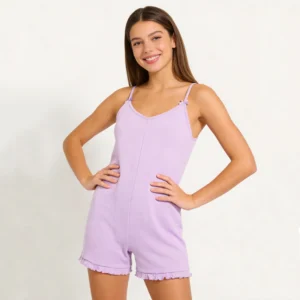 QinQin Elegant Sweet Casual Flattering Comfortable Women's Night Romper Short Sleeves Lightweight Breathable Pajamas Summer