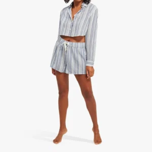 QinQin Elegant Lightweight Casual Comfortable Women's Long Sleeve and Shorts Pajamas Sets Breathable Lyocell Fabric for Home