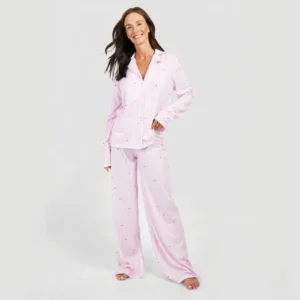 QinQin Elegant Comfortable High Quality Casual Women's Pajamas Set with Front Logo and Custom Printing