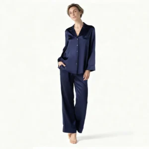 QinQin Wholesale Fashionable Classic Soft Lightweight Solid Women's Long-sleeve Pants Pajamas Sets Cozy Flattering Elastic Waist