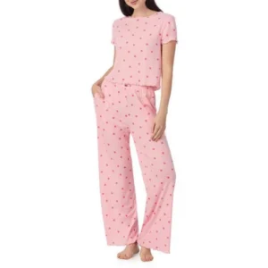QinQin Casual Lightweight Stretchy Comfortable Women's Short-sleeve and Pants Pajamas Set Cozy Breathable Fabric for All Seasons