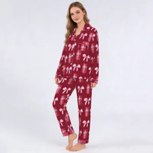 QinQin 2025 Wholesale Soft Two Piece Long Sleeves Women Pajama Sets Custom Oragnic Bamboo Pajamas for Women Set