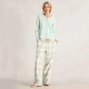 QinQin Elegant Stylish Casual Custom Printing Breathable Lyocell Women's Long-sleeve Pants Pajamas Sets Comfortable Front
