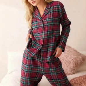 QinQin Elegant Casual High Quality Comfortable Custom Front Printing Autumn/Spring Nightwear for Women Pajamas Sleepwear Set