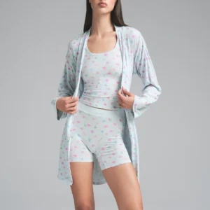 QinQin Elegant Soft Cozy Lightweight Breathable Three-pieces Women's Pajama Sets Front Elastic Waist Summer Spring Loungewear