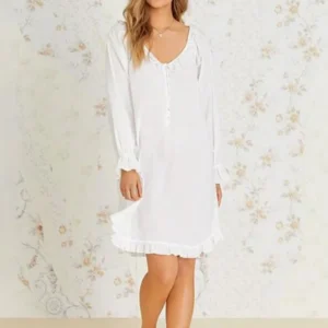 QinQin Wholesale Elegant Stylish Flattering Comfortable Women's One-piece Knee Night Dress Pajamas Casual Lightweight Sleepwear