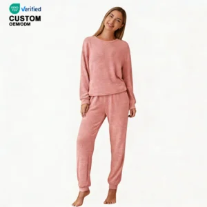 QinQin Women Pyjamas Elegant Flattering Loungewear Sets Breathable Long Sleeve and Joggers Pajamas Sets for Home Loungewear Set