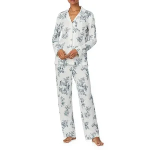 QinQin Hot Sale Elegant Fashionable Floral Printing Soft Breathable Flattering Women's Long-sleeve Pants Pajamas Set Loungewear