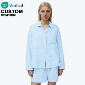 QinQin Apparel  Womens Sleepwear Set Crafted Cotton Fabric Soft Breathable Skin Friendly Sleepwear Supporting OEM & ODM