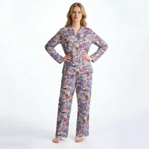 QinQin Custom Printing Flattering Comfortable Women's Long-sleeve and Pants Pajamas Sets With Front Pocket Winter Home Wear