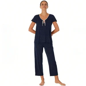 QinQin Wholesale Elegant Stylish Casual Flattering Stretchy Comfortable Women's V-neck Short-sleeve Pants Pajamas Sets