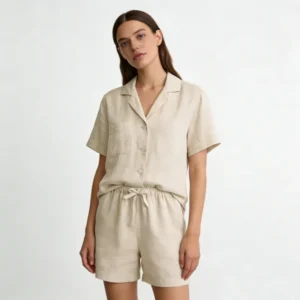 QinQin Top Sale High Quality Elegant Casual Super Soft Breathable Lyocell Women's Short-sleeve Shorts Pajamas Sets Lightweight