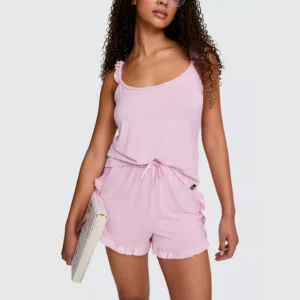 QinQin Hot Sale Lightweight Stretchy Comfortable Elegant Breathable Women's Camisole Shorts Pajamas Sets Customizable Summer