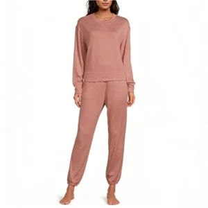 QinQin High Quality Fashionable Flattering Comfortable Women's Long-sleeve and Pants Pajamas Sets Round Neck Loungewear Sets