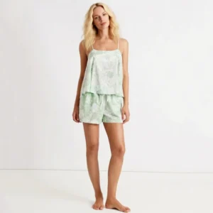 QinQin Elegant Sweet Custom Printing Breathable Elastic Waist Sleeveless Top Shorts Pajama Sets Spring Summer Autumn Women's