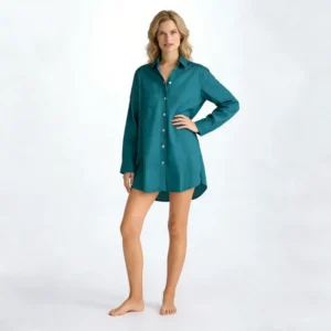 QinQin Top Sale Enchanting Suave Women's One-piece Night Dress Comfortable Pajamas V-neck Long-sleeve Nightgown Elegant Front