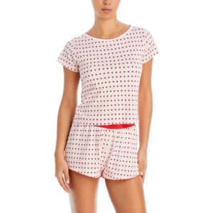 QinQin Elegant Casual Comfortable Soft Cozy Women Short-sleeve Shorts Pajamas Sets Front Logo Summer Autumn