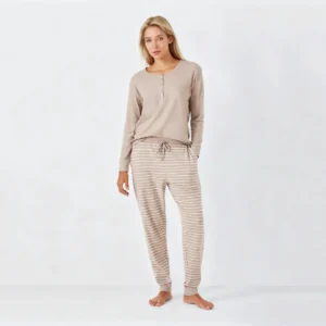 QinQin High Quality Elegant Comfortable Soft Breathable Women's Long-sleeve Pants Pajamas Sets Lightweight Cozy Nightwear
