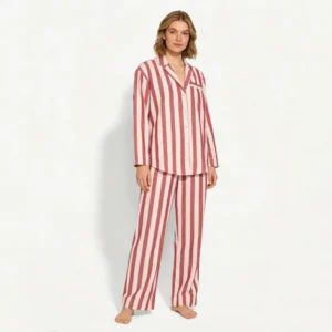 QinQin Wholesale Elegant Casual Breathable Lightweight Women's Long-sleeve Lyocell Pants Pajamas Sets V-neck Drawstring Classic