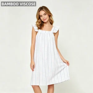 Night Dresses for Women Casual Summer Chemise Sleepwear Breathable Lightweight Bamboo Women's One Piece Nightgown Loungewear