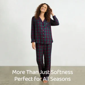 QinQin Women's Elegant Loungewear Set Soft Breathable Long Sleeve Comfortable Bamboo Home Pajama Set