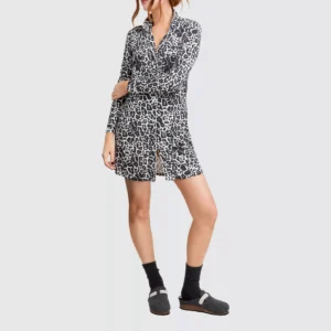 QinQin Stylish Custom Printing Trendy Well-dressed Women's One-piece Night Dress Pajamas Casual Comfortable V-neck Loungewear