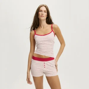 QinQin Women's New Arrival Elegant Casual Stylish Sleeveless Top Shorts Pajamas Sets Comfortable Sleepwear Elastic Summer Autumn