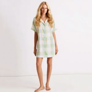 QinQin Women's Elegant Casual Night Dress Pajamas Fashion New Arrival Comfortable Lightweight Home Clothes Front Logo