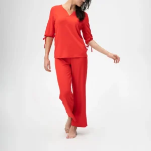 QinQin Elegant Autumn Comfortable Casual V-Neck Long Sleeve Women Pajamas Set Loungewear