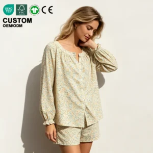 Night Wear Set for Ladies Women's Printed Pajama Set Lightweight Two Pieces Long Sleeve Sleepwear Lounge Sets Women Clothing