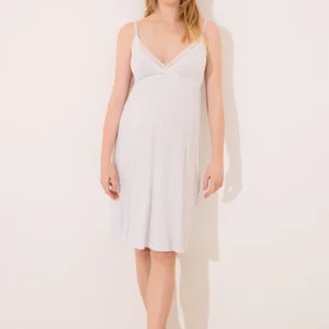 QinQin Summer Elegant Breathable Lightweight Comfortable Super Soft Women One-piece Night Dress Pajamas Loungewear Sleepwear