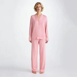 QinQin Wholesale Solid Super Soft Lightweight Breathable Women's Long-sleeve and Pants Pajamas Sets Cozy Comfortable Nightwear