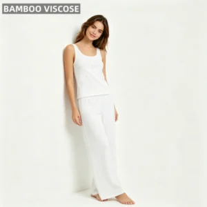 Plus Size Summer Sleepwear Women's Loungewear Set Casual Ladies Pajamas Soft Breathable Bamboo Homewear Plus Size Nightwear Set