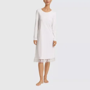 QinQin Elegant Fashionable Comfortable Women's One-piece Night Dress Pajamas Lace Smooth Silk Front Logo Loungewear Home