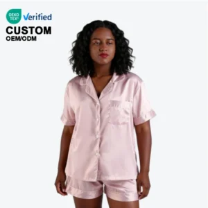QinQin Apparel Luxury Womens Loungewear Set Crafted Silk Fabric Soft Breathable Skin Friendly Sleepwear Supporting OEM & ODM