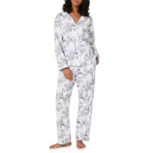 QinQin Custom Printing Elegant Trendy Chic Comfortable Women's Long-sleeve Lyocell Pants Pajamas Set Soft Breathable Nightwear