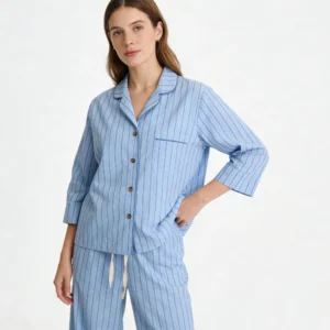 QinQin Elegant Casual Classic Trendy Comfortable Women's V-neck Pajamas Sets Front Logo Lyocell Fabric Breathable Fashion