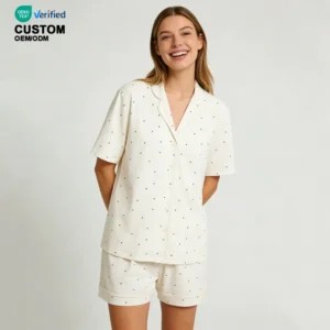 QinQin New Arrival Women's Fashionable Short Pyjamas Set Casual Breathable Bamboo Sleepwear Set Women Two Pieces Pajamas Set