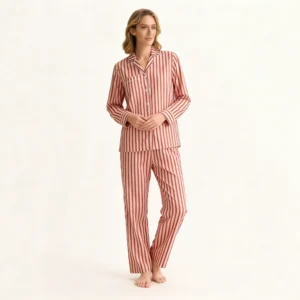 QinQin Wholesale Custom Printing Classic Casual Comfortable Women's Long-sleeve Elastic Waist Pants Pajamas Sets Soft Cotton