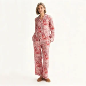 QinQin Wholesale Custom Printing Casual Breathable Women's Long-sleeve and Pants Pajamas Sets for Winter Flattering Home Wear