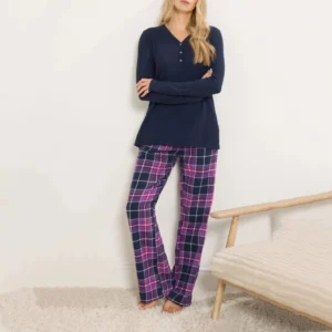QinQin Elegant Minimalist V-neck Long-sleeve Pants Pajama Set Spring Summer Autumn Winter Sleepwear Breathable Soft High Quality