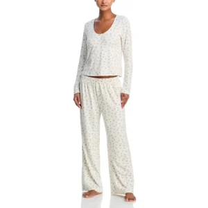 QinQin High Quality Elegant Casual Autumn/Spring Night Women Pajamas Sleepwear Set Elastic Waist Custom Front Soft Breathable