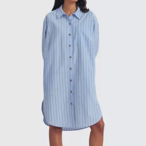 QinQin Elegant Casual Lightweight Comfortable Women's Long-sleeve Night Dress Pajamas Stylish Soft Breathable Sleepwear for Home